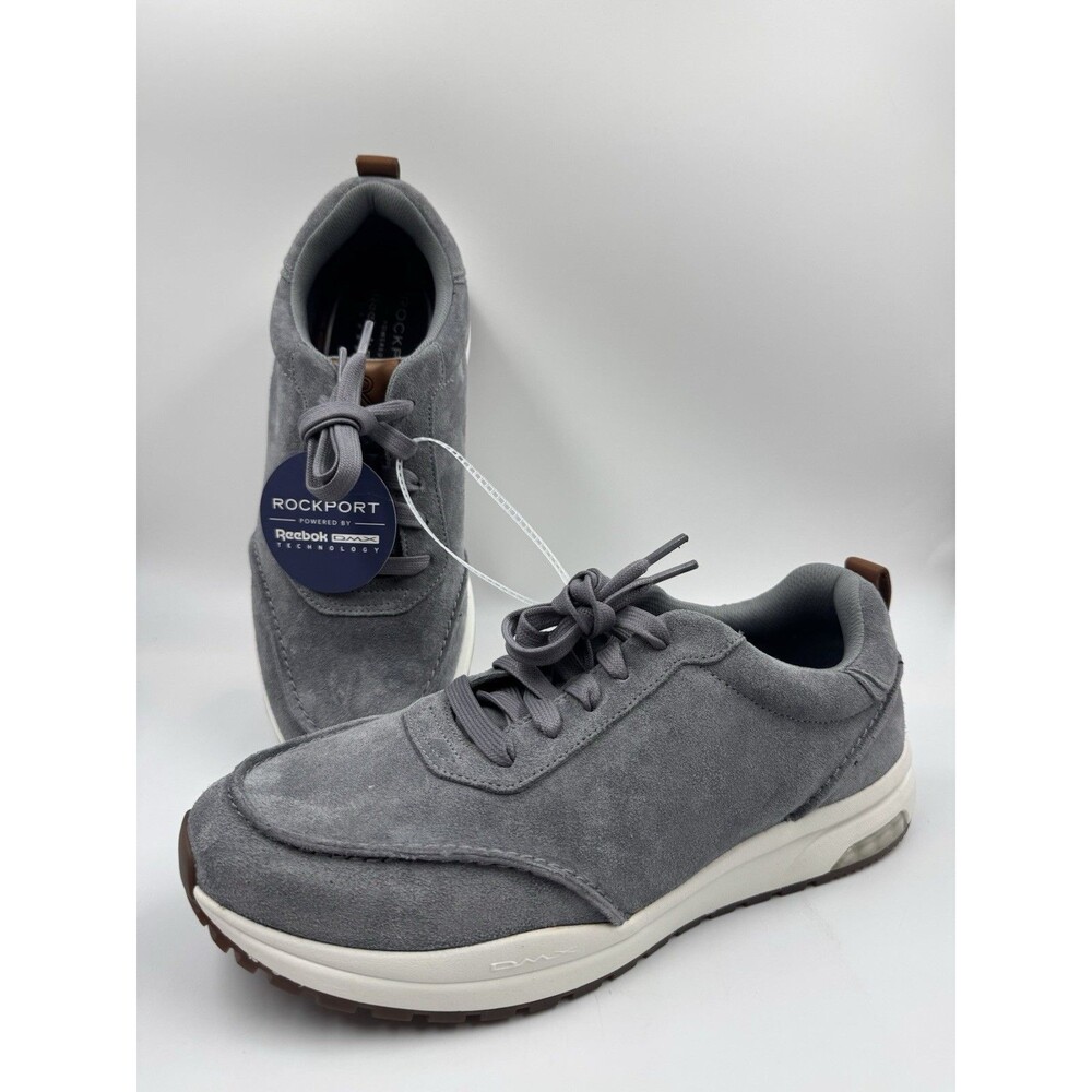 NEW Rockport DMX Bowen 2 Mens Gray Suede Lifestyle Comfort Sneakers Shoes Sz 10